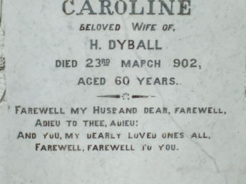  - DYBALL  Caroline (nee Bobbin) @ Christ Church Cemetery Cooma NSW